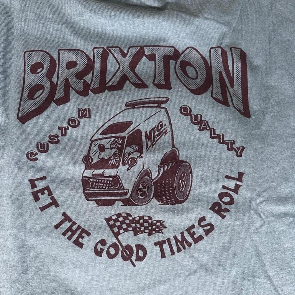 Brixton Mens Let The Good Times Roll Graphic T-Shirt Light Blue Large